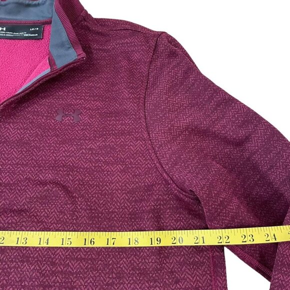 Under Armour Storm 1/4 Zip Pullover Men’s Size Large Red Loose Fit Coldgear - Picture 3 of 5